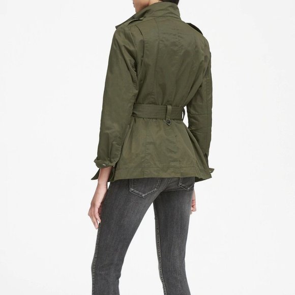 BANANA REPUBLIC Hunter Green Waxed Cotton Utility Jacket, XXS - Picture 3 of 8